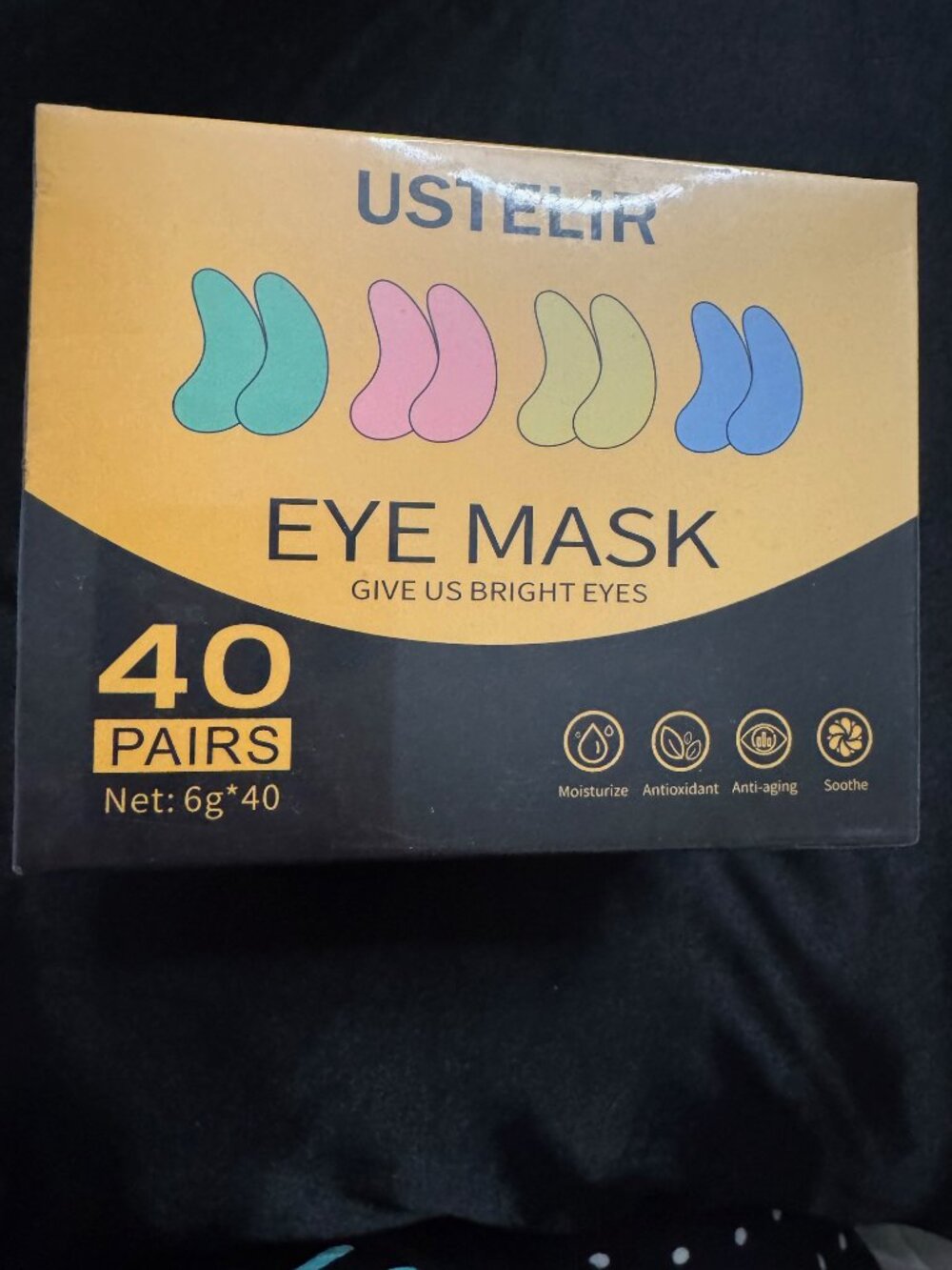 USTELIR Under Eye Patches, 40 Pairs Eye Mask for Dark Circles, Puffy Eyes